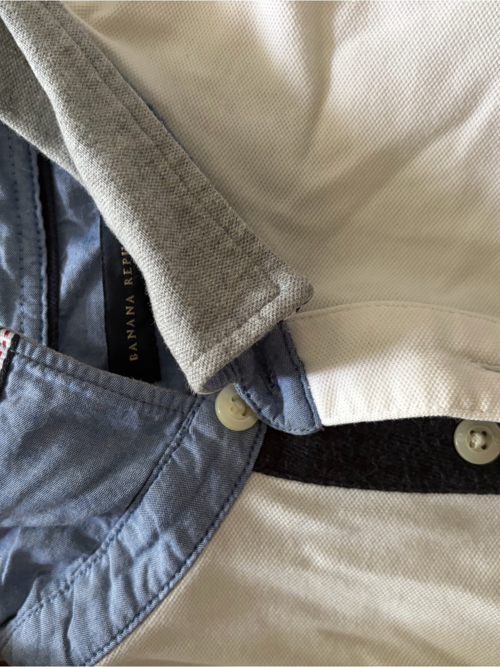 Banana Republic White Polo with Light Blue Trim